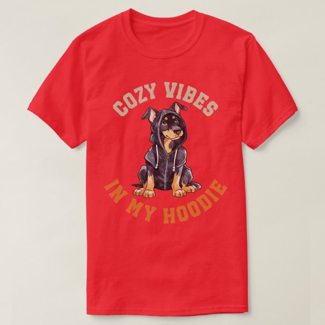 Cute Doberman Pinscher Dog T-Shirt (Design Front)