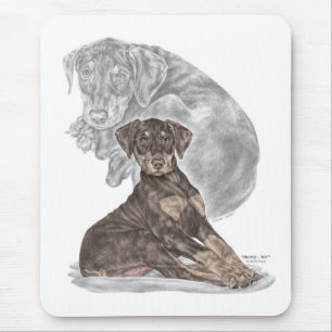 Cute Doberman Pinscher Puppy Mouse Pad
