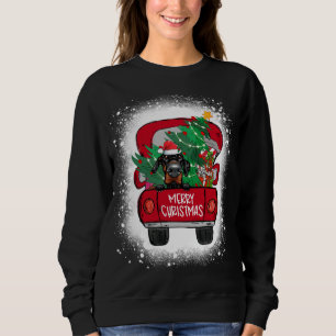 Cute Doberman Pinscher Red Truck Merry Christmas B Sweatshirt