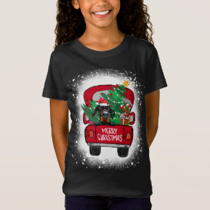 Cute Doberman Pinscher Red Truck Merry Christmas B T-Shirt