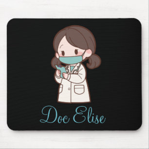 Cute Doctor Appreciation Gift Name Personalised Mouse Pad