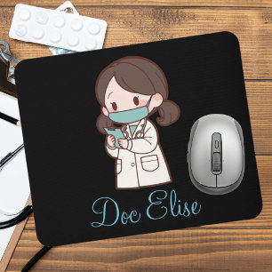 Cute Doctor Appreciation Gift Name Personalised Mouse Pad