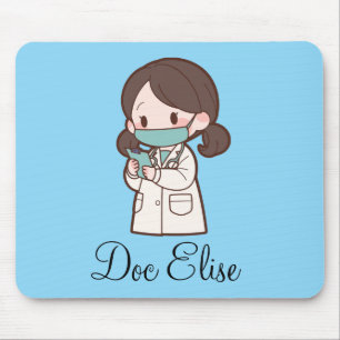 Cute Doctor Appreciation Gift Name Personalized Mouse Pad