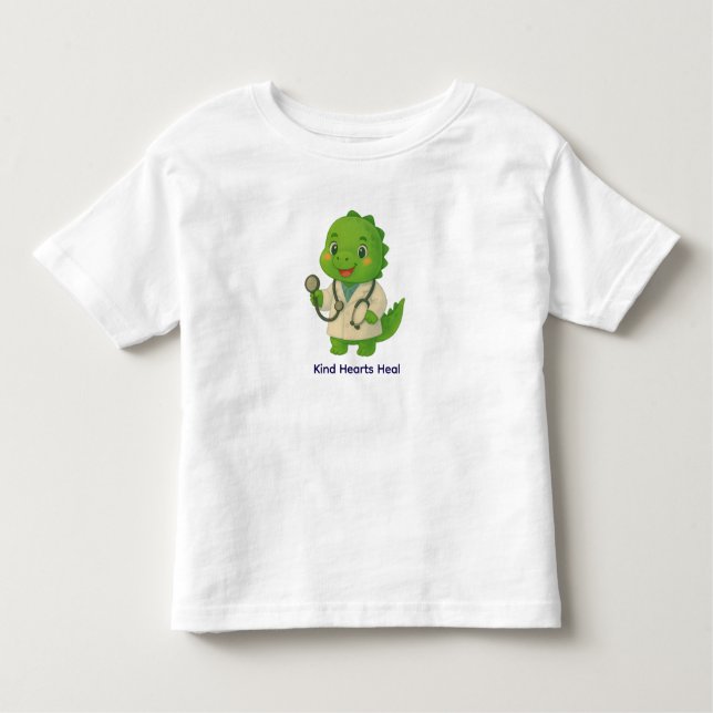 Cute Doctor Dinosaur – Dino Jobs Toddler T-Shirt (Front)