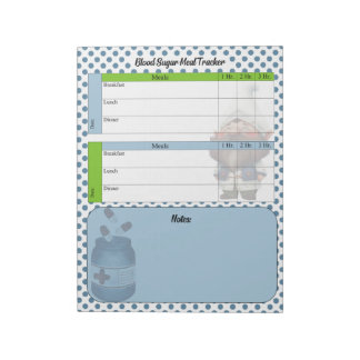 Cute Doctor Gnome Blood Sugar Log Notepad