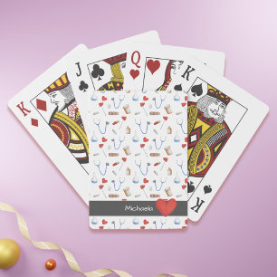 Cute Doctor Nurse Medicine Clinic Equipment Heart Playing Cards