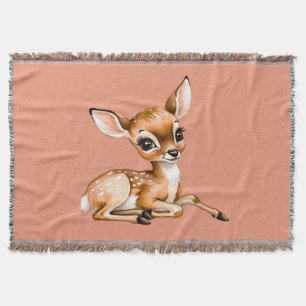 Cute Doe Chilling Out, Deer Lover Gift, Throw Blanket