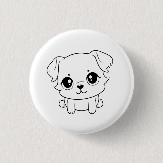 Cute Dog  3 Cm Round Badge (Front)