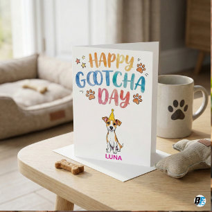 Cute Dog Adoption Anniversary Happy Gotcha Day Card