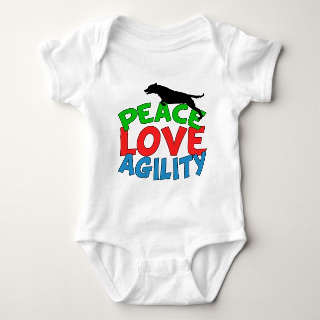 Cute Dog Agility Baby Bodysuit (Front)