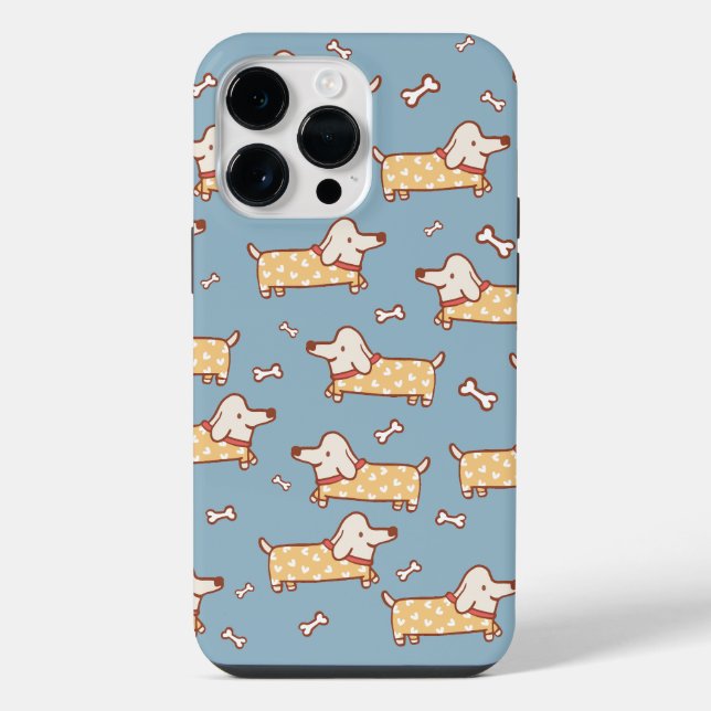 Cute Dog and Bone Seamless Pattern iPhone Case (Back)