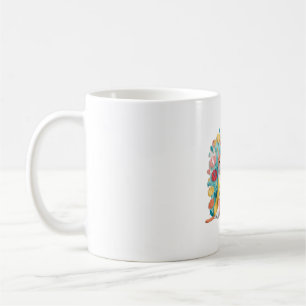 Cute dog and cat newlyweds wearing Korean hanbok. Coffee Mug