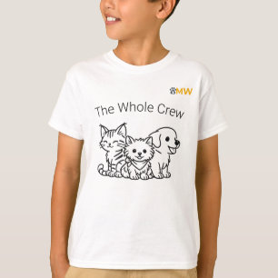 Cute Dog and Cat The Whole Crew Friends Kids T-Shirt
