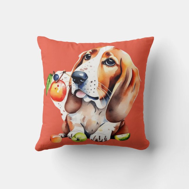 Cute dog and fruits cushion (Back)