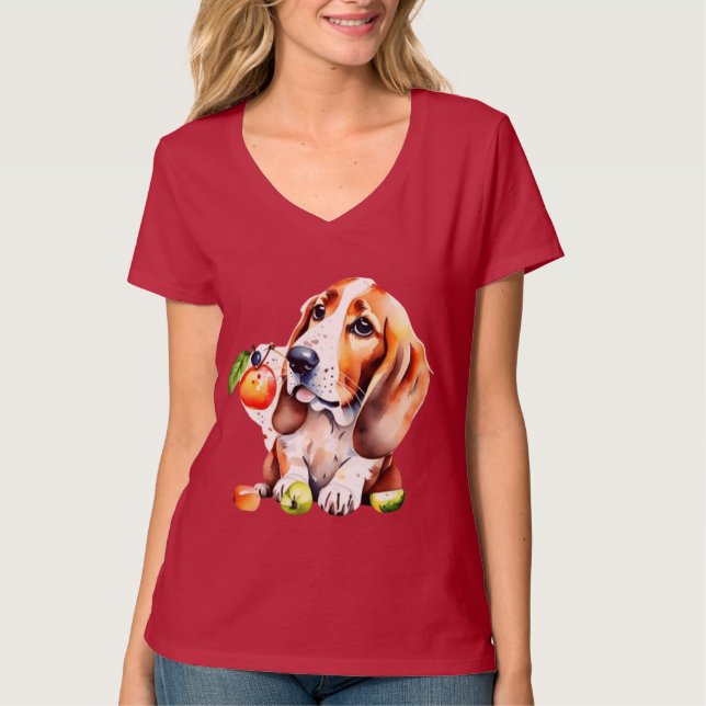 Cute dog and fruits T-Shirt (Front)