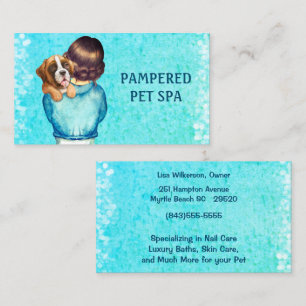 Cute Dog at Pet Groomer Business Card