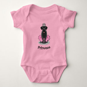 Cute Dog Ballet Princess Black Labrador Retriever Baby Bodysuit