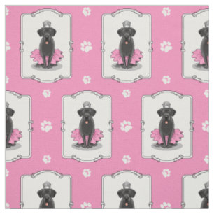 Cute Dog Ballet Princess Black Labrador Retriever Fabric