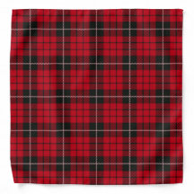 Cute Dog Bandanna Red Tartan Plaid Check Pattern
