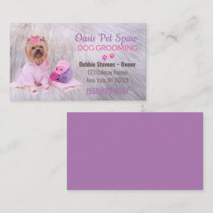 Cute Dog Bathing Pet Grooming Service Business Card
