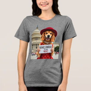 Cute Dog Bernie Sanders Is My Hero Sweatshirt Tri-Blend Shirt