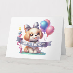 Cute Dog Birthday Card