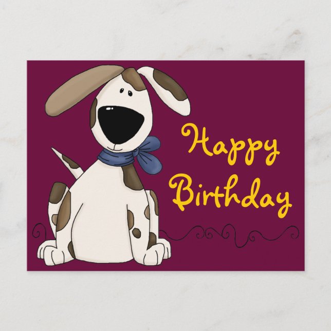 Cute Dog Birthday Postcard (Front)