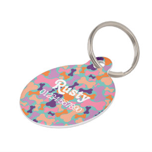 Cute dog bone motif pet ID tag