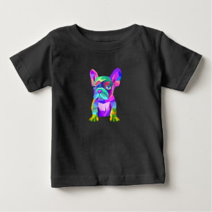 Cute Dog Breed, Coloured Bulldog French Gift Baby T-Shirt