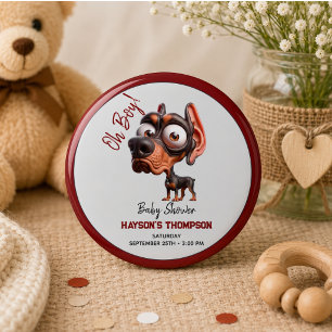 Cute Dog Caricatures Baby Shower for Boy 6 Cm Round Badge