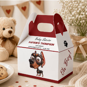 Cute Dog Caricatures Baby Shower for Boy Favour Box