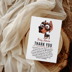 Cute Dog Caricatures Baby Shower Thank You Card