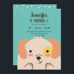 Cute Dog Cartoon Puppy Kids Birthday Invitation<br><div class="desc">Cute design for kids,  boys or girls who love animals. Perfect for safari animal theme birthday party or zoo party. You can customise the wording to fit other occasions.</div>