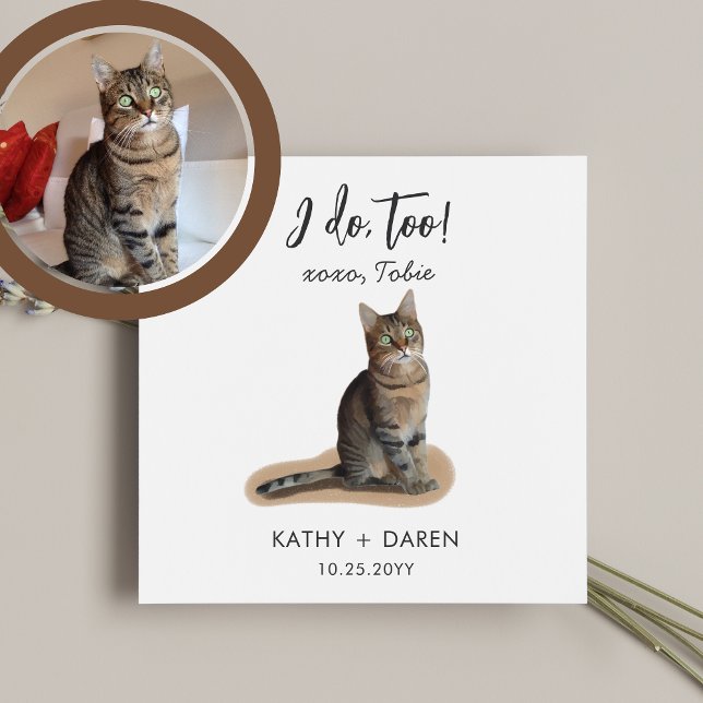 Cute Dog Cat Artwork Customised Wedding  Napkin (Creator Uploaded)