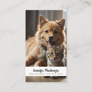 Cute Dog Cat Groomer Grooming Service Pet Care  Business Card