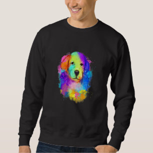 Cute Dog Cat Paw Print Animal Watercolo Dog Sweatshirt