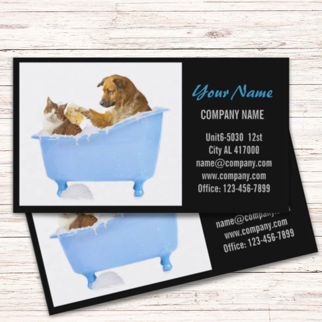 Cute dog cat pet sitter animal sitter pet groomer business card (Cute dog cat pet sitter animal sitter pet groomer business card)