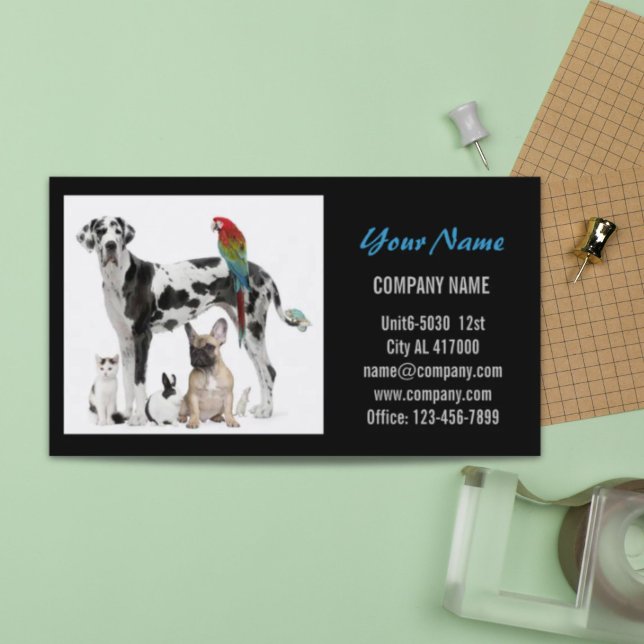 Cute dog cat pet sitter animal sitter pet groomer business card (Cute dog cat pet sitter animal sitter pet groomer business card)