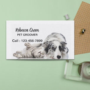 Cute dog cat pet sitter animal sitter pet groomer business card