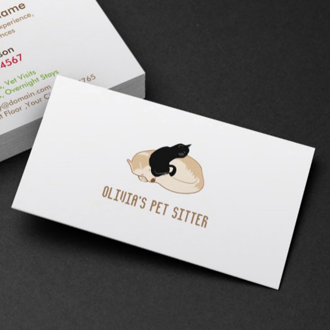 Cute Dog & Cat Pet Sitting Petsitter Business Card (Creator Uploaded)