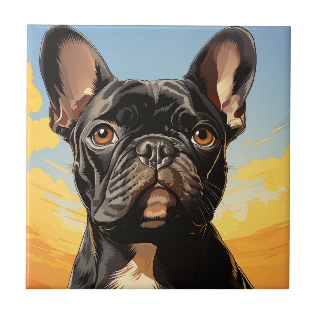 Cute dog ceramic tile (Front)