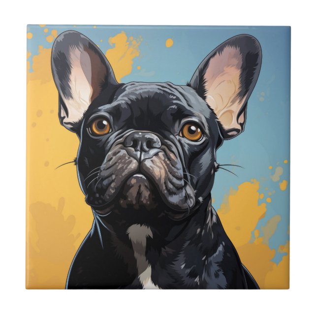 Cute dog ceramic tile (Front)