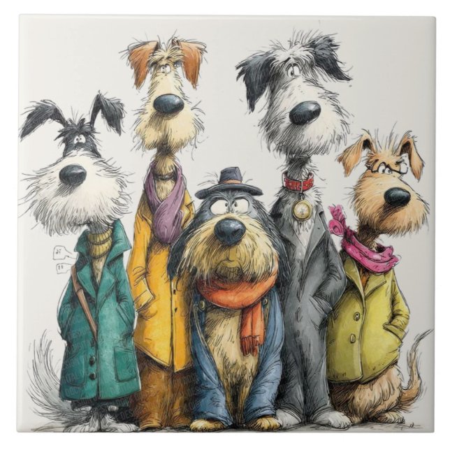 Cute dog characters tile (Front)