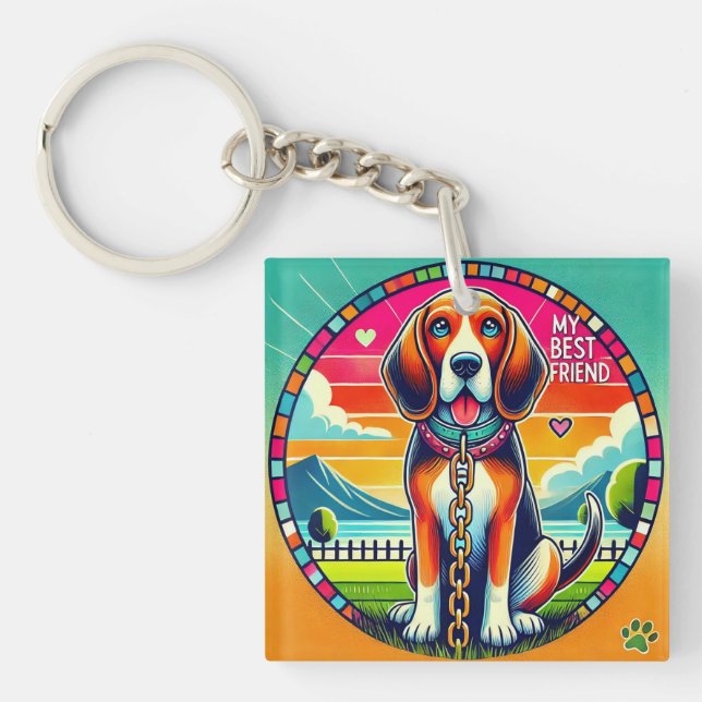 🐶 Cute Dog Charm Puppy Bag Accessory Key Ring (Front)