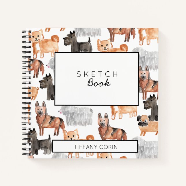 Cute dog children's sketchbook notebook (Front)