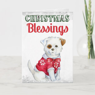 Cute Dog Christmas Blessings Card