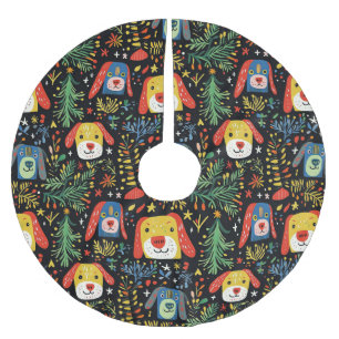 Cute Dog Christmas  Brushed Polyester Tree Skirt
