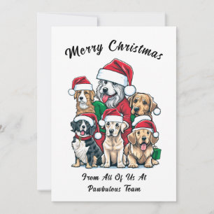 Cute Dog Christmas Drawing Holiday Card