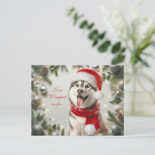 Cute Dog Christmas Greeting Card   Adorable Puppy 