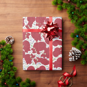 Cute dog Christmas lights wrapping paper